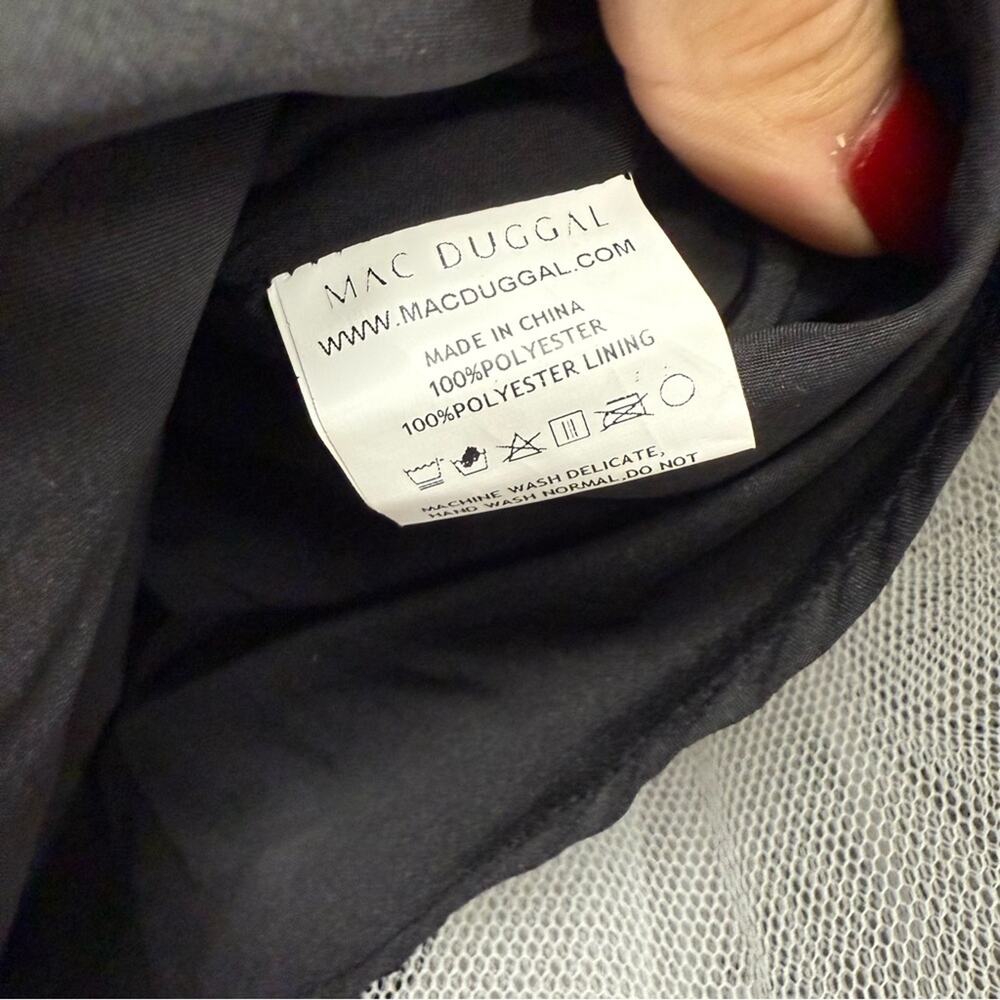 Mac Duggal Strapless 3D Flower Bouclé A-Line Midi Dress - Picture 8 of 8